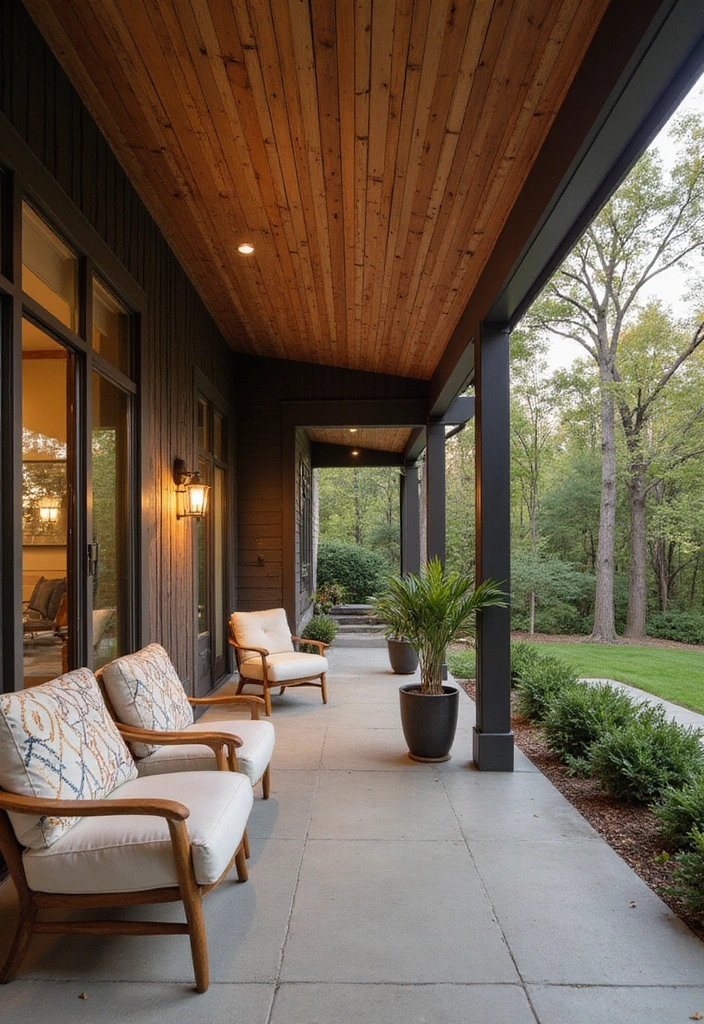18 Modern Porch Ceilings That Redefine Outdoor Elegance (You Can't Miss #7!) - 15. Eco-Friendly Bamboo Ceilings