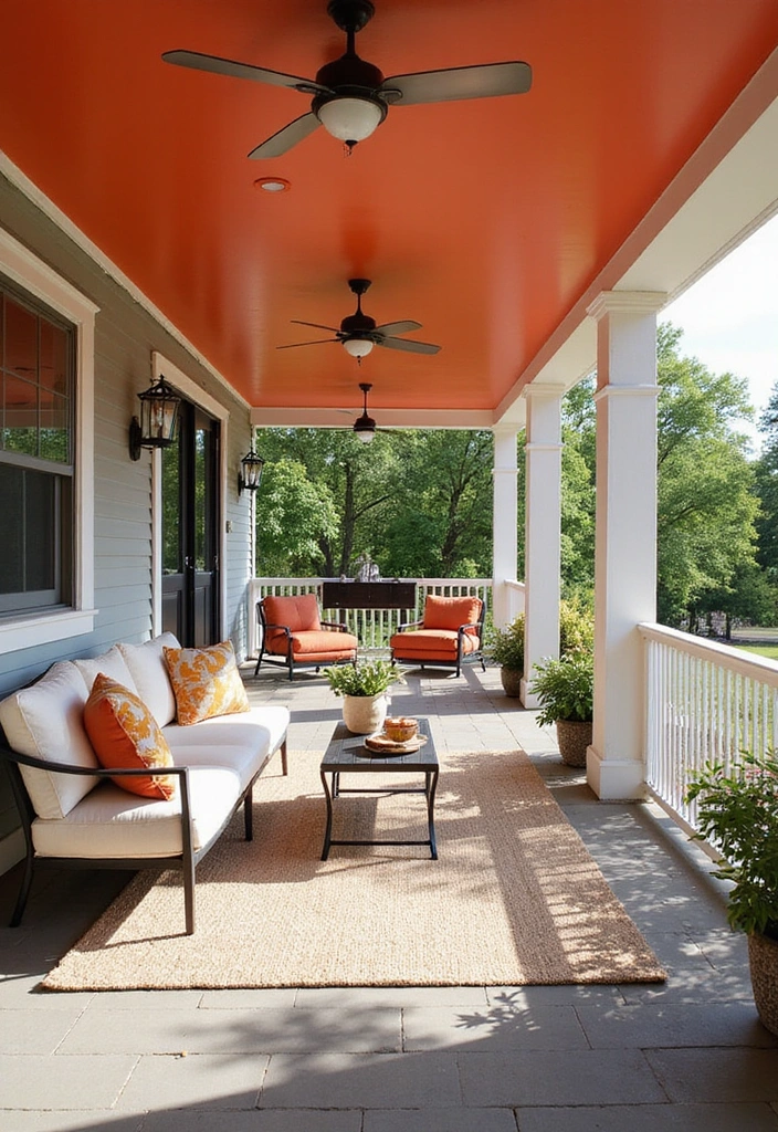 18 Modern Porch Ceilings That Redefine Outdoor Elegance (You Can't Miss #7!) - 2. Bold Painted Ceilings