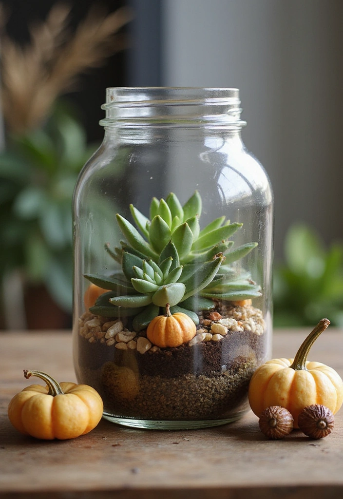 19 Cozy Mason Jar Fall Decor Ideas That Will Make Your Home Feel Like Autumn! - 4. Cozy Fall Terrariums