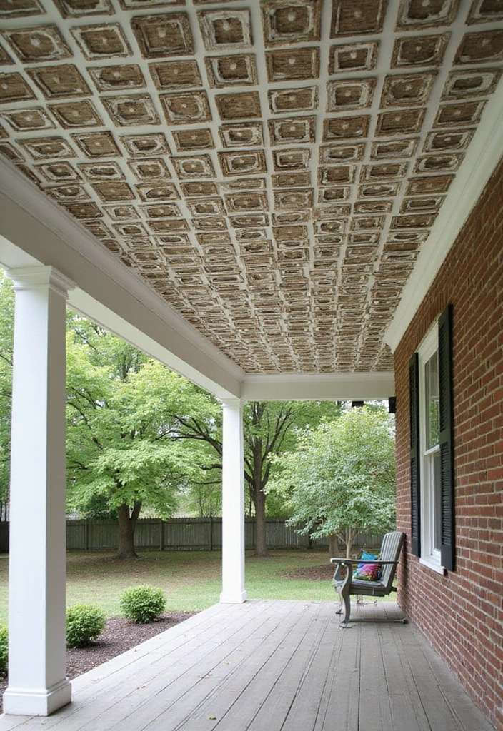 19 Creative Porch Ceiling Patterns That Will Make Your Guests Say 'Wow!' - 14. Unique Ceiling Grids