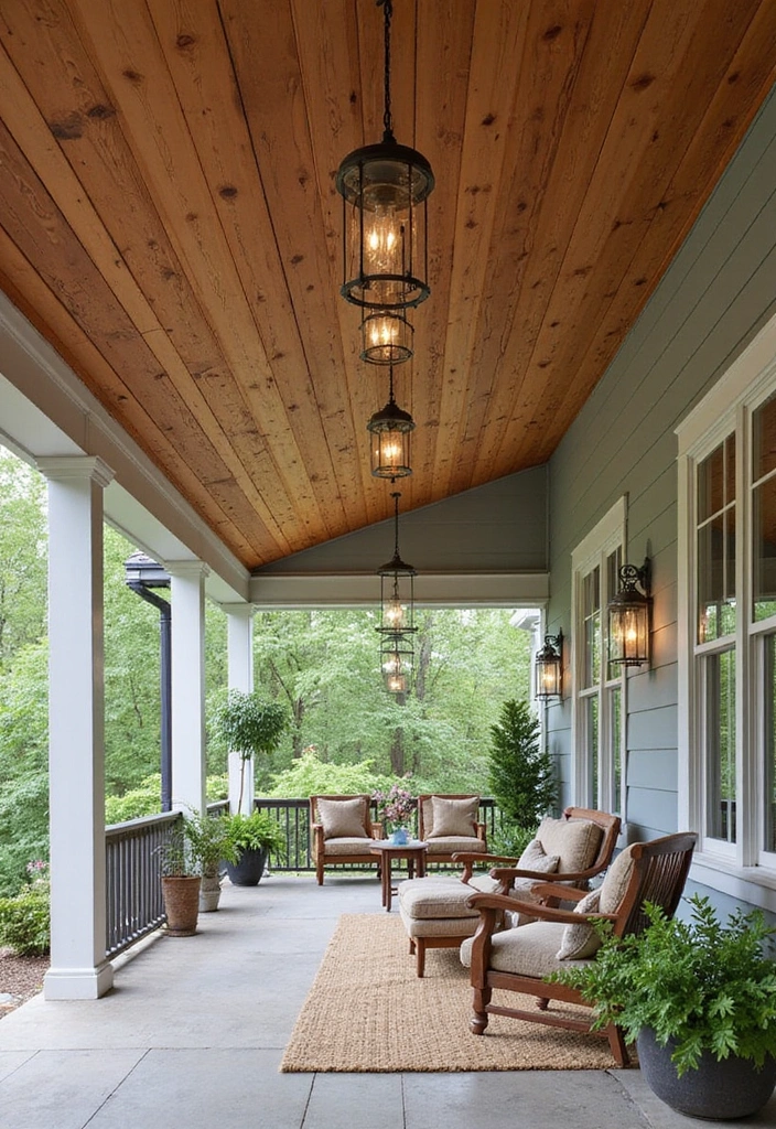 19 Creative Porch Ceiling Patterns That Will Make Your Guests Say 'Wow!' - 2. Rustic Wood Panels