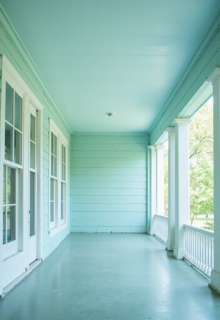 19 Creative Porch Ceiling Patterns That Will Make Your Guests Say 'Wow!' - 6. Vibrant Color Wash