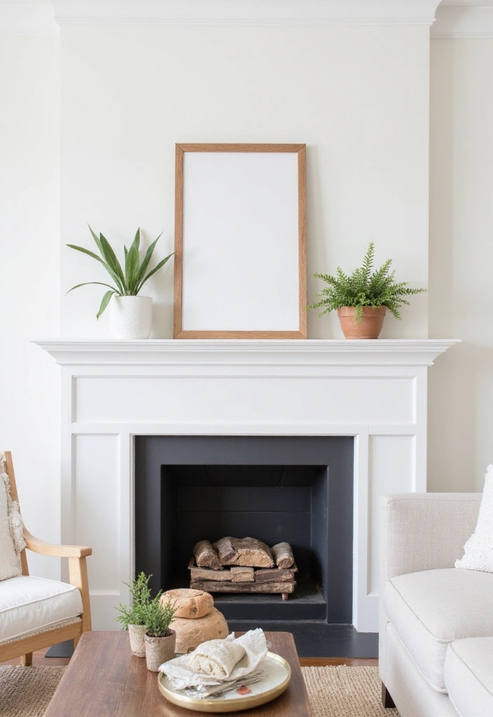 19 Layered Farmhouse Mantel Decor Ideas That Create Stunning Visuals (Tip #7 Will Blow Your Mind!) - 12. Simple and Minimalist