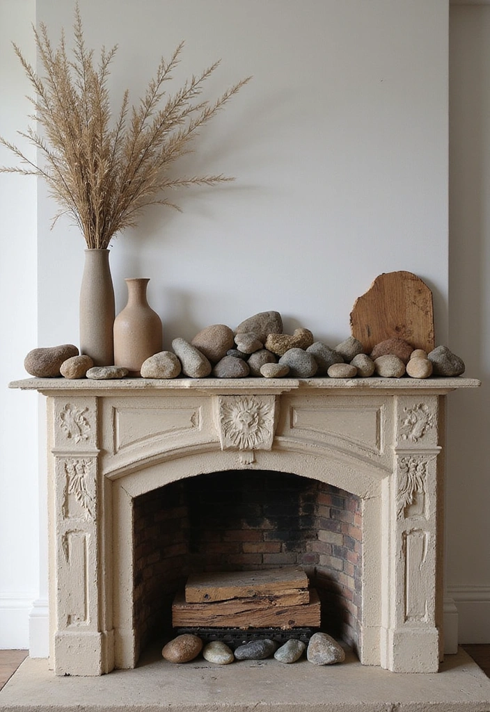 19 Layered Farmhouse Mantel Decor Ideas That Create Stunning Visuals (Tip #7 Will Blow Your Mind!) - 18. Incorporate Nature’s Beauty