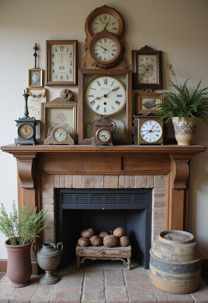 19 Layered Farmhouse Mantel Decor Ideas That Create Stunning Visuals (Tip #7 Will Blow Your Mind!) - 2. Vintage Finds