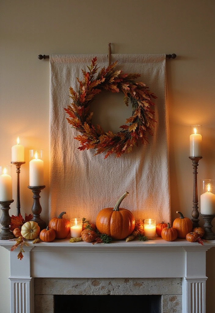 19 Layered Farmhouse Mantel Decor Ideas That Create Stunning Visuals (Tip #7 Will Blow Your Mind!) - 3. Seasonal Decor