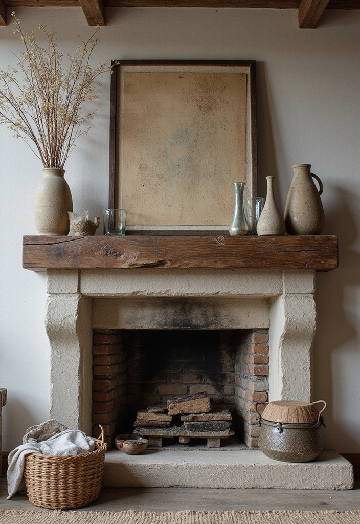19 Layered Farmhouse Mantel Decor Ideas That Create Stunning Visuals (Tip #7 Will Blow Your Mind!) - 5. Layered Textures