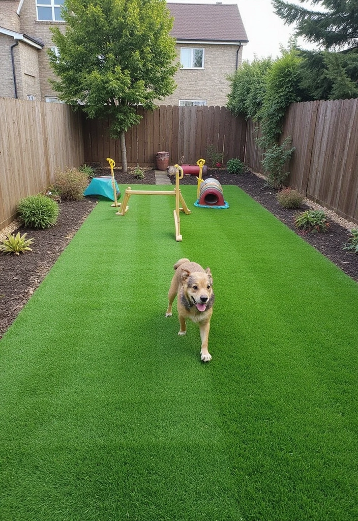 19 Pet-Friendly Small Backyard Turf Ideas That Every Dog Owner Needs to See (#8 Is a Game-Changer!) - 1. Durable Synthetic Grass for Playtime