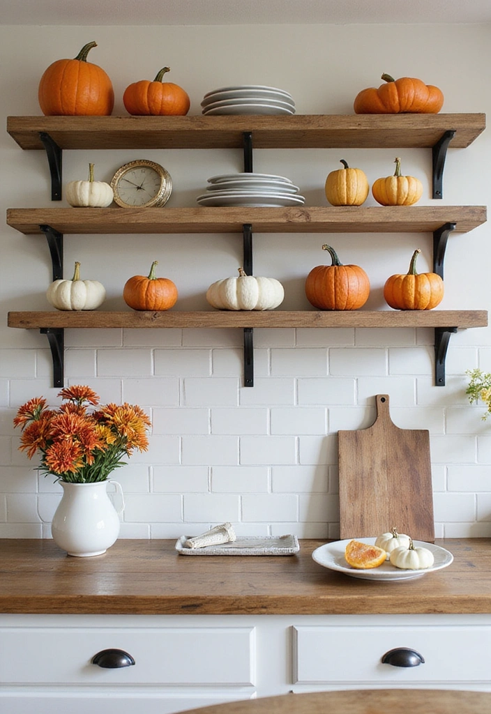 19 Vintage Open Kitchen Shelf Ideas That'll Give Your Kitchen Timeless Charm! - 13. Seasonal Decor Elements