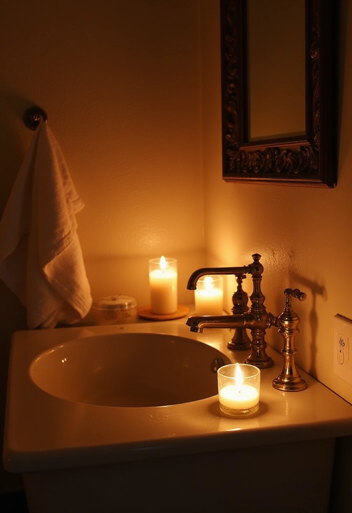20 Affordable Luxury Bathroom Upgrades You'll Wish You Knew Sooner! - 16. Soft Lighting with Candles