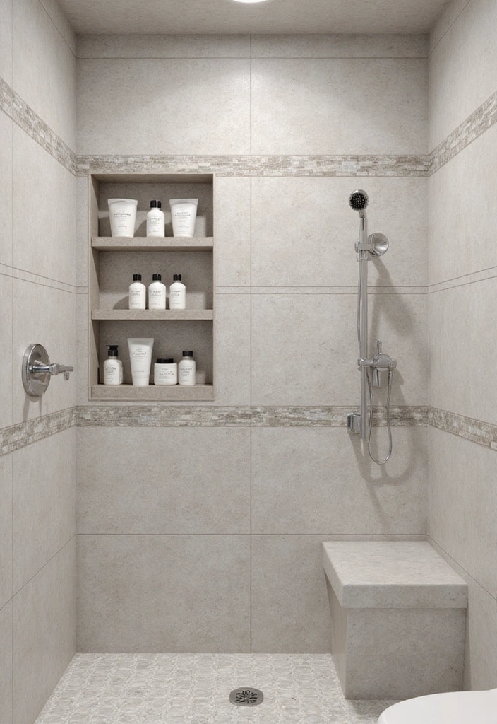 20 Affordable Luxury Bathroom Upgrades You'll Wish You Knew Sooner! - 17. Stylish Shower Niche
