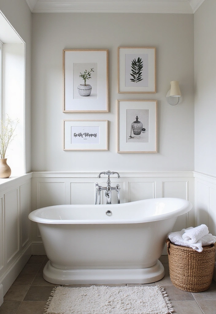 20 Affordable Luxury Bathroom Upgrades You'll Wish You Knew Sooner! - 9. Chic Wall Art