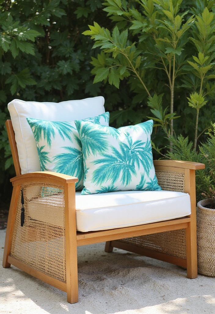 20 Beach Themed Textiles That Will Cozy Up Your Living Room (You’ll Love #17!) - 12. Palm Tree Print Cushions