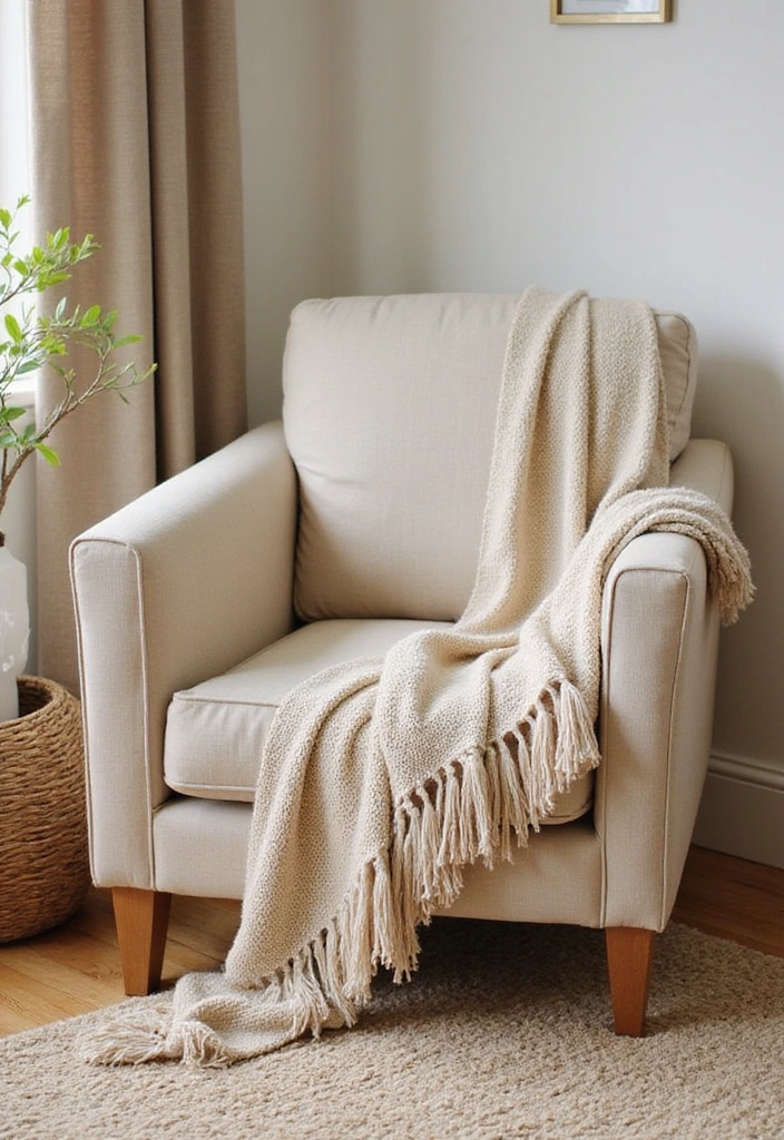 20 Beach Themed Textiles That Will Cozy Up Your Living Room (You’ll Love #17!) - 15. Sandy Beige Throw Blankets