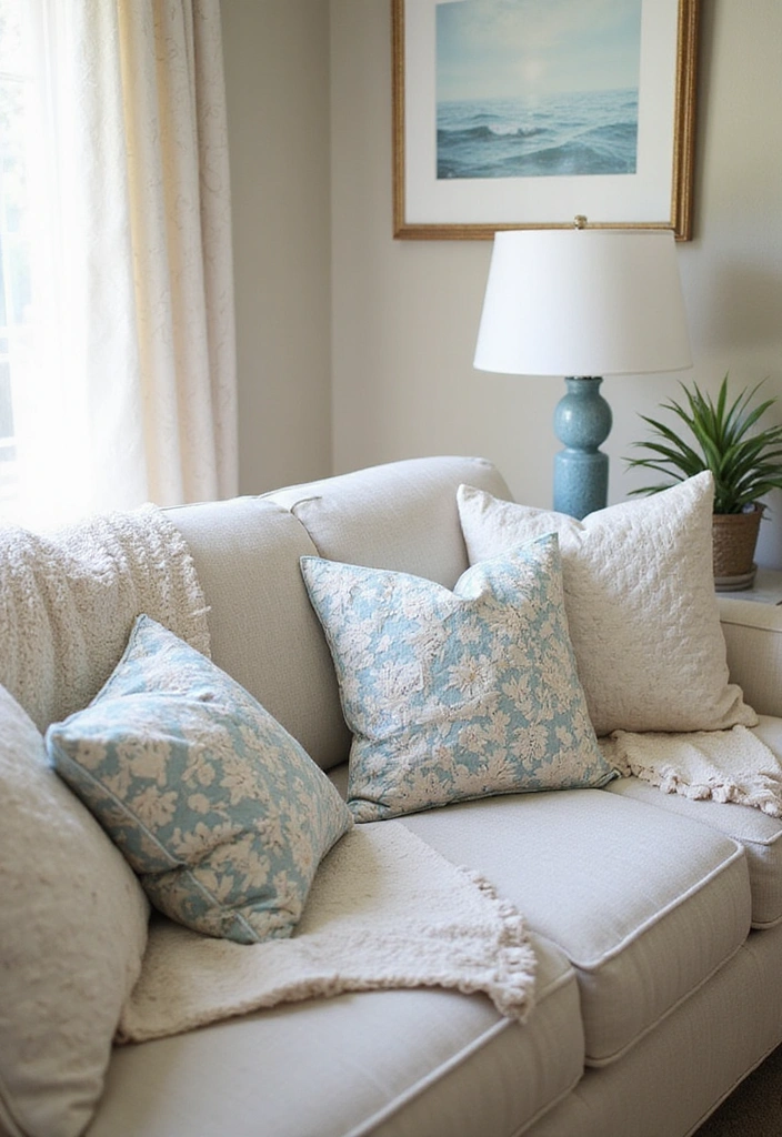 20 Beach Themed Textiles That Will Cozy Up Your Living Room (You’ll Love #17!) - 16. Coastal Life Quilted Pillows