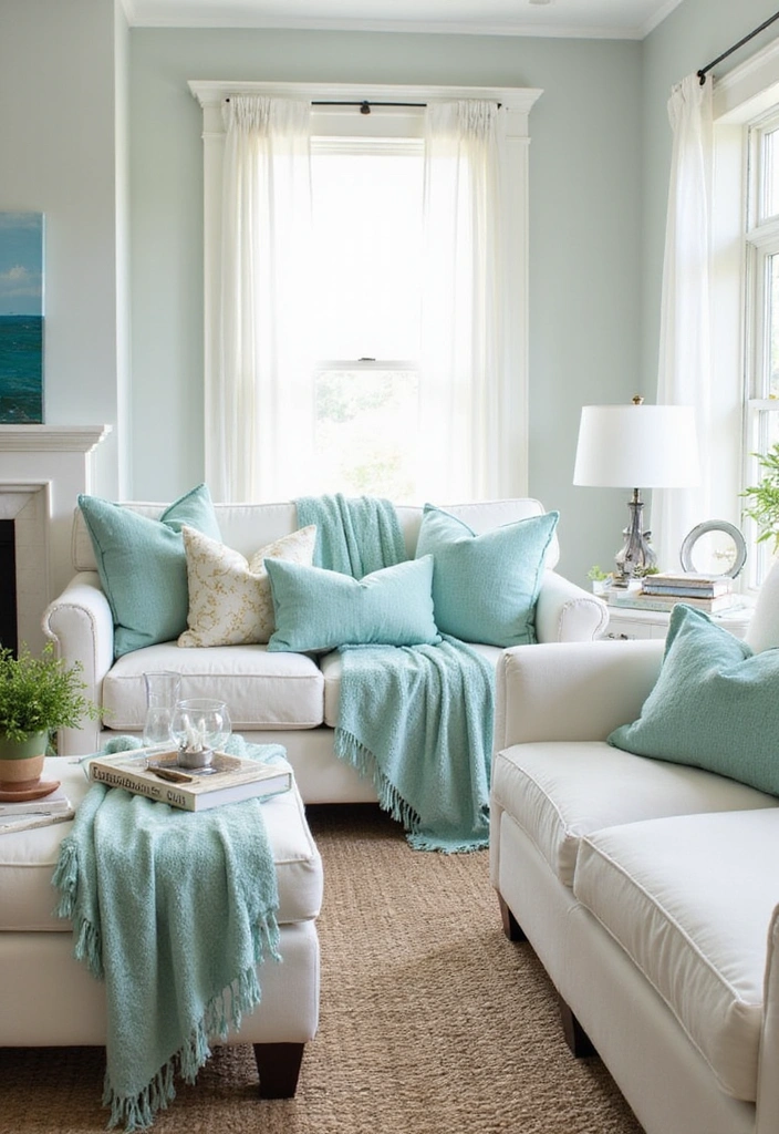 20 Beach Themed Textiles That Will Cozy Up Your Living Room (You’ll Love #17!) - 17. Sea Glass Inspired Throws
