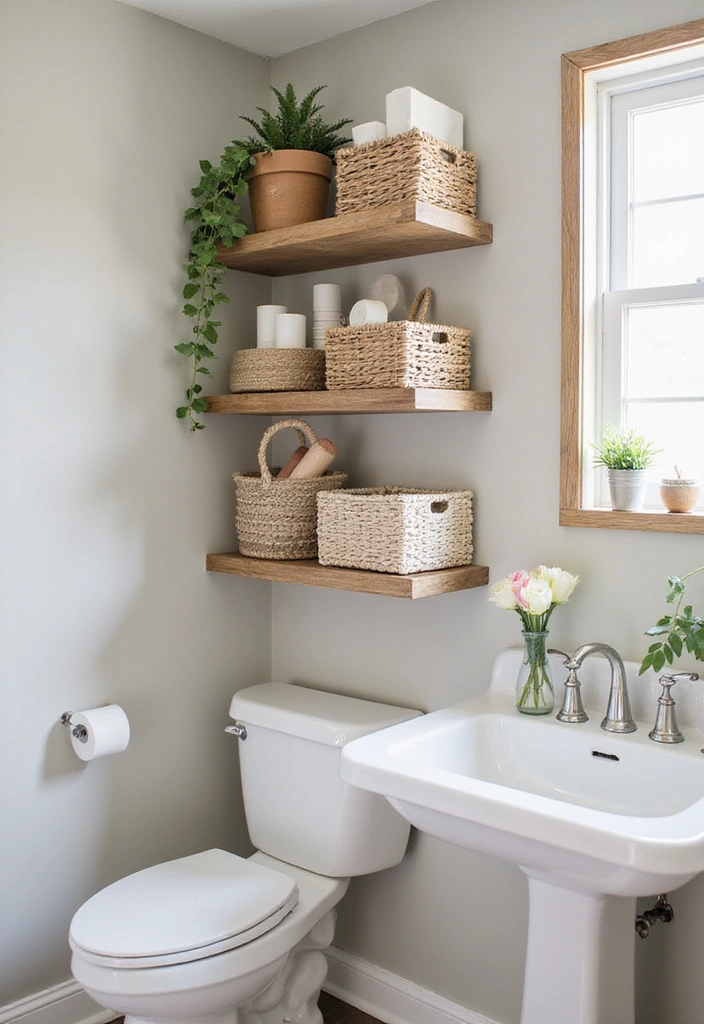 20 Brilliant Small Bathroom Ideas That Prove Size Doesn't Matter (You'll Want to Steal #12!) - 15. Open Shelving