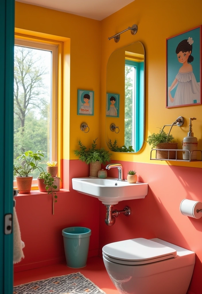 20 Brilliant Small Bathroom Ideas That Prove Size Doesn't Matter (You'll Want to Steal #12!) - 3. Bold Color Choices