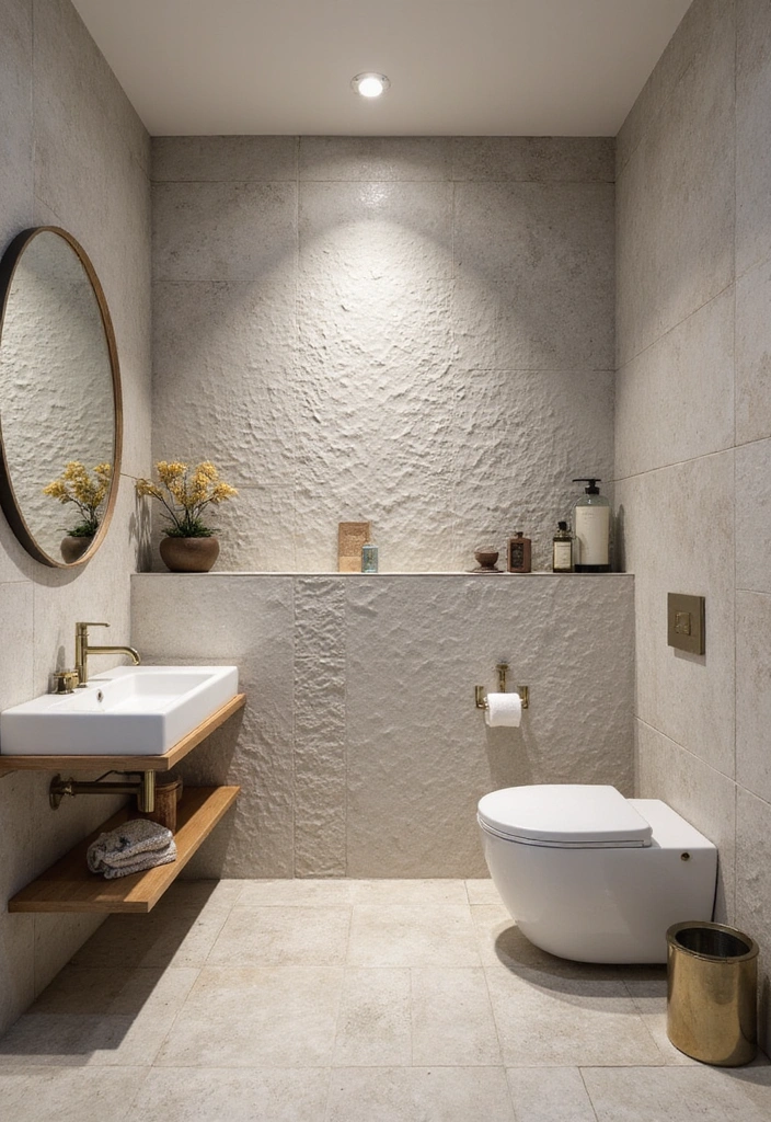 20 Brilliant Small Bathroom Ideas That Prove Size Doesn't Matter (You'll Want to Steal #12!) - 8. Textured Tiles