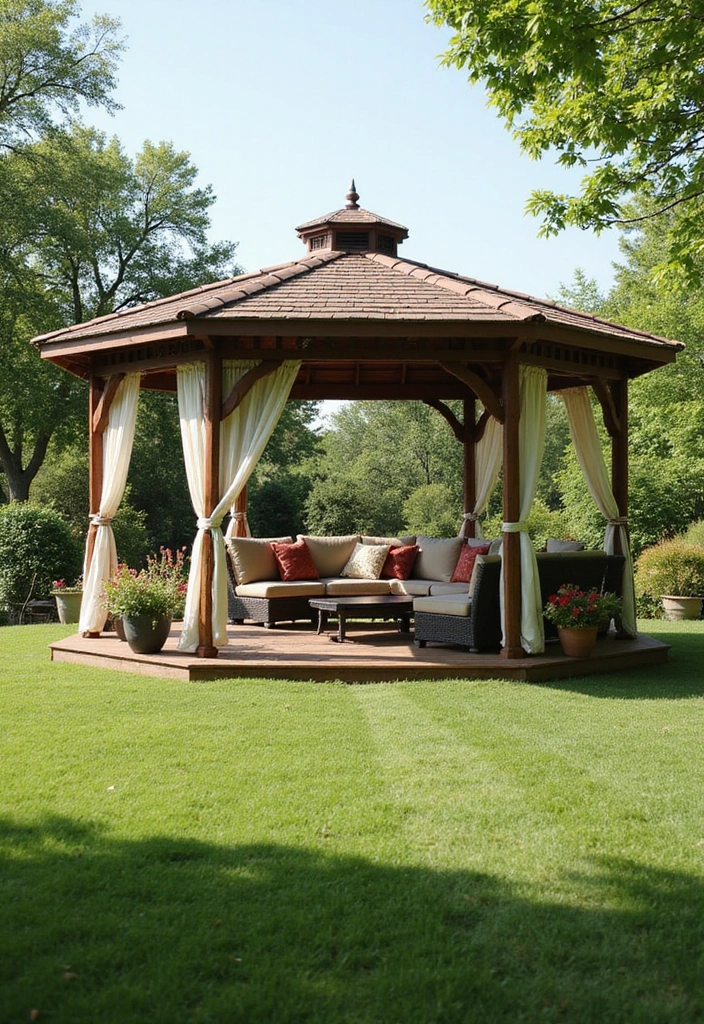 20 Budget-Friendly Backyard Turf Ideas You Can DIY (Number 4 is a Game Changer!) - 10. Turf Under a Gazebo
