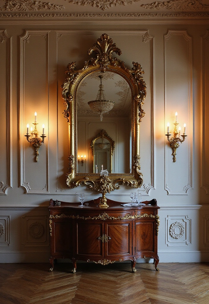 20 Luxury Dining Room Mirror Ideas That Will Make You Feel Like Royalty! - 1. Ornate Baroque Mirror