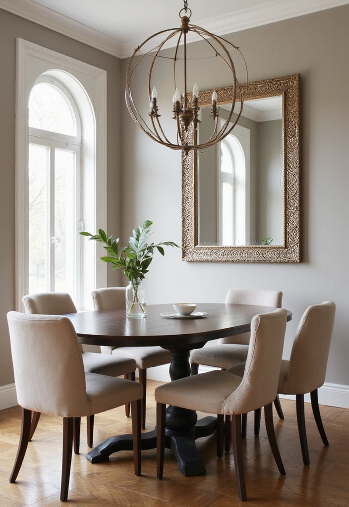 20 Luxury Dining Room Mirror Ideas That Will Make You Feel Like Royalty! - 15. Classic Herringbone Pattern Frame