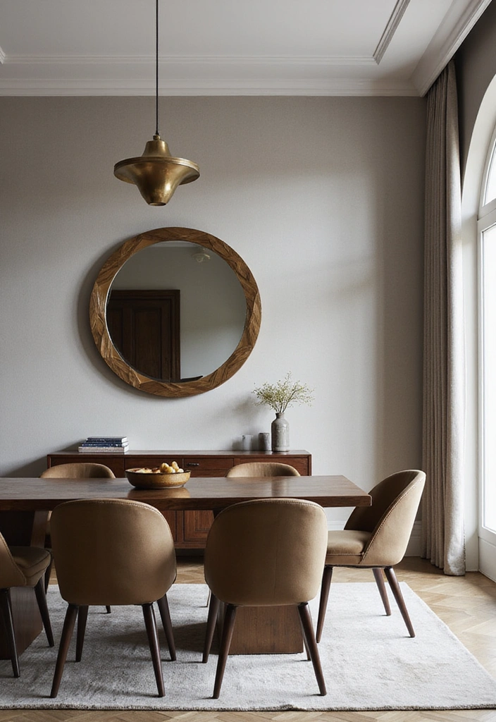 20 Luxury Dining Room Mirror Ideas That Will Make You Feel Like Royalty! - 2. Modern Geometric Mirror