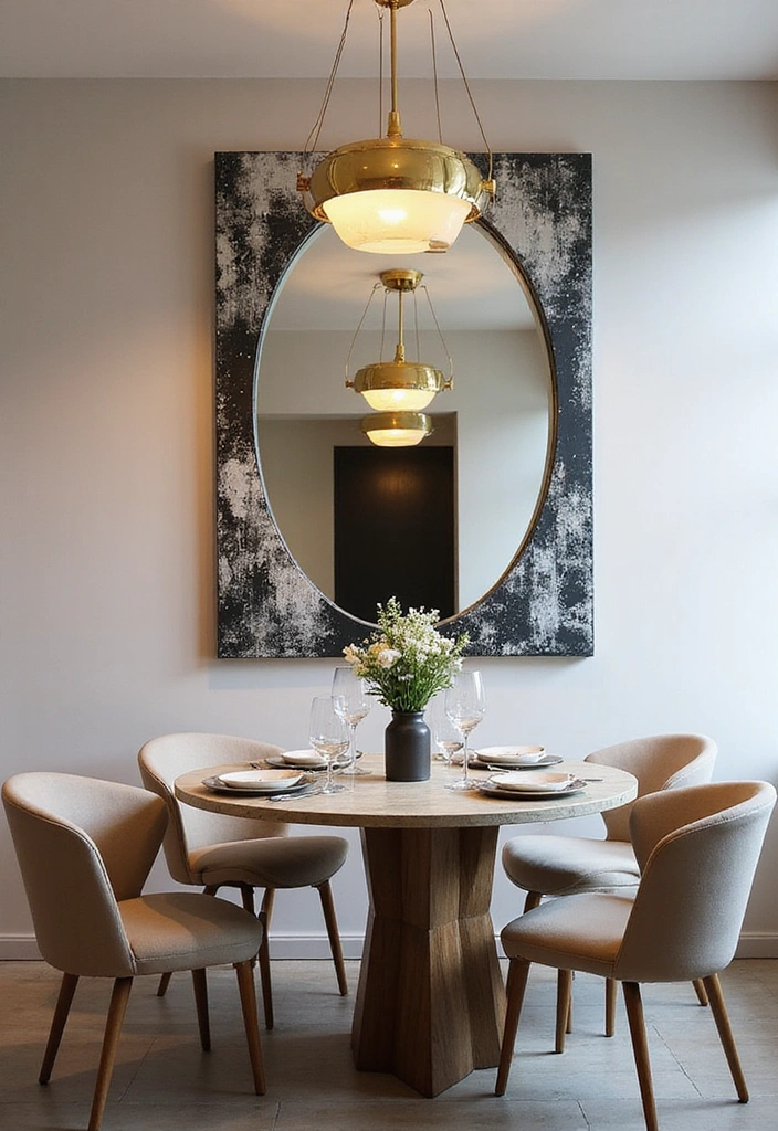 20 Luxury Dining Room Mirror Ideas That Will Make You Feel Like Royalty! - 5. Abstract Art Mirror
