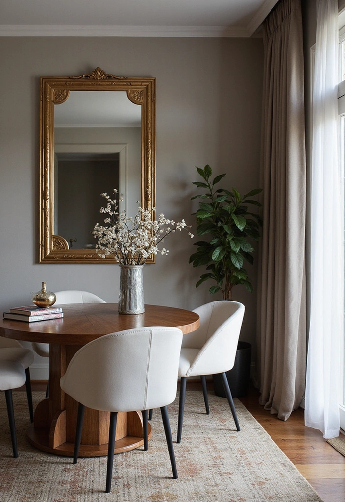 20 Luxury Dining Room Mirror Ideas That Will Make You Feel Like Royalty! - 9. Two-Tone Framed Mirror