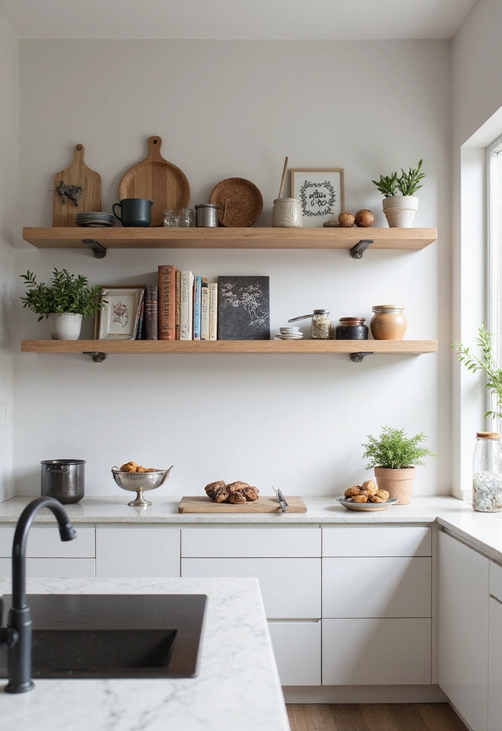 20 Small Open Kitchen Shelf Ideas That Maximize Space in Style (You'll Love #9!) - 4. Incorporate Floating Shelves