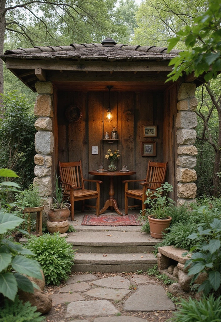 20 Tiny Garden Rooms That Prove Small Can Be Stunning (Wait Until You See #4!) - 1. The Rustic Retreat