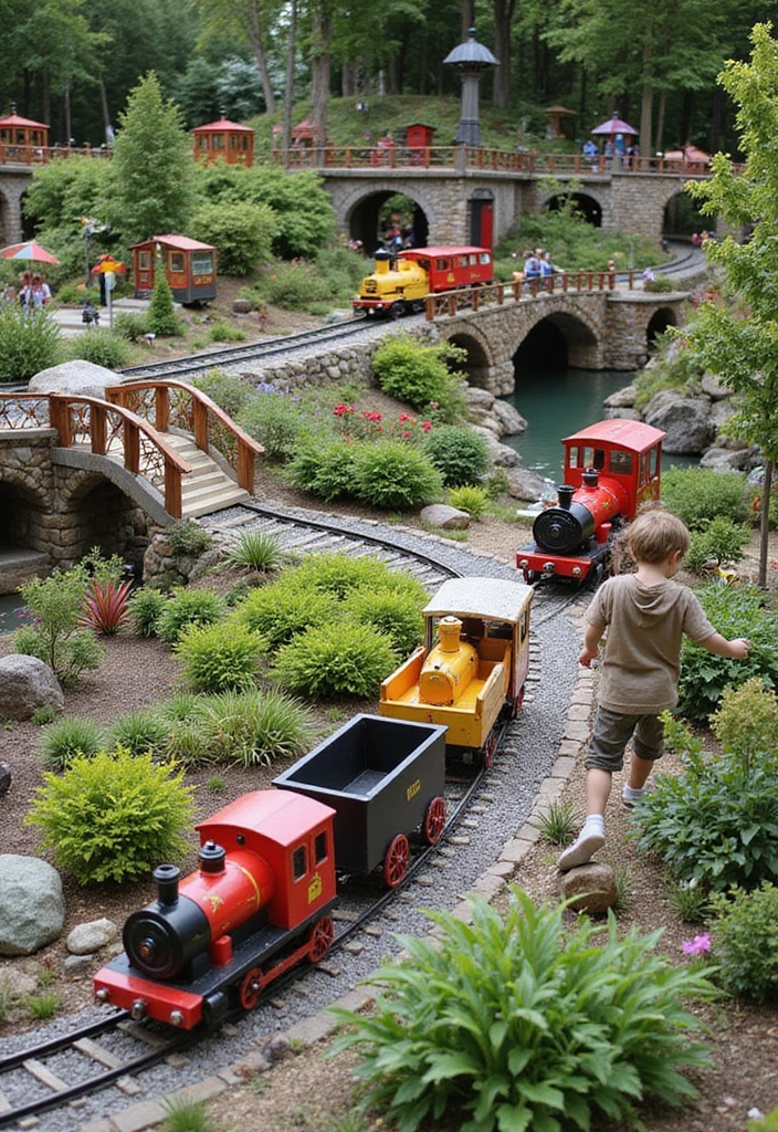 20 Whimsical Garden Playroom Ideas That Will Make Your Kids Never Want to Leave! - 12. Miniature Garden Railway