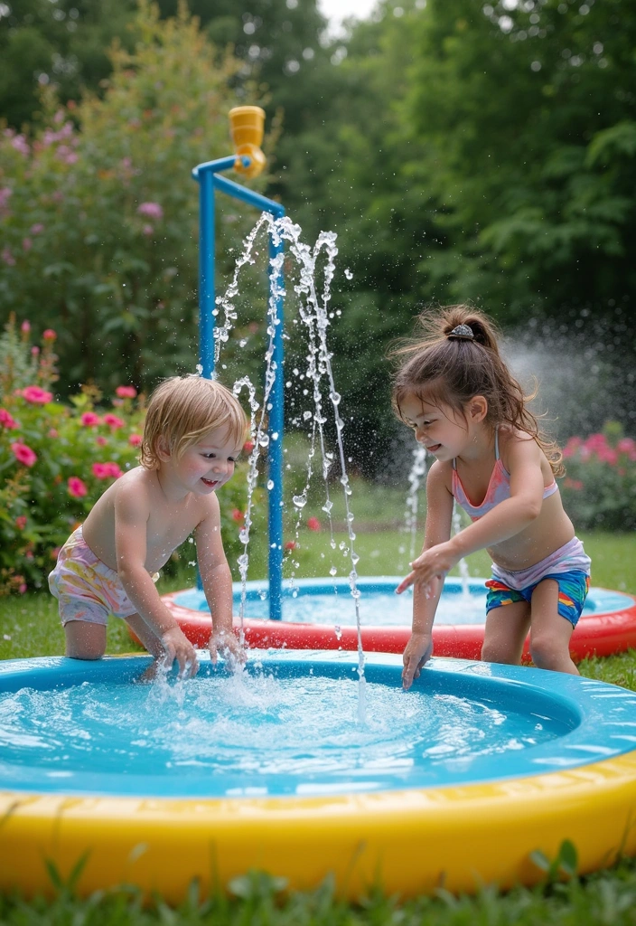 20 Whimsical Garden Playroom Ideas That Will Make Your Kids Never Want to Leave! - 19. Water Play Zone