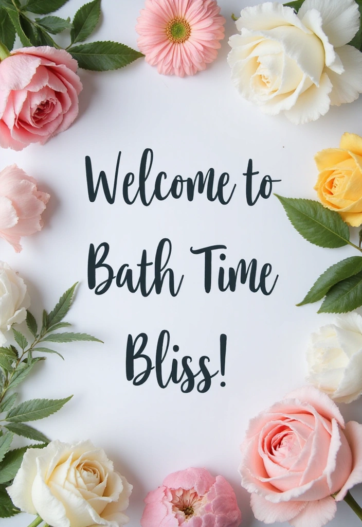 21 Adorable Kids Bathroom Sign Ideas That Will Make Them Smile (#11 Is So Cute!) - 20. Welcome to Bath Time Bliss!