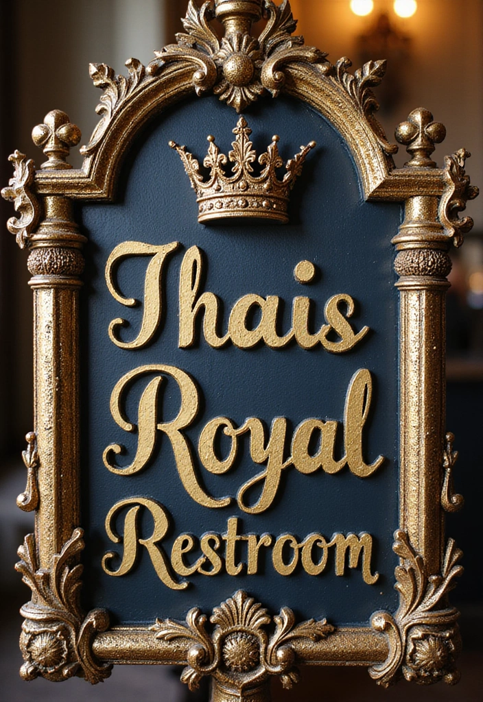 21 Adorable Kids Bathroom Sign Ideas That Will Make Them Smile (#11 Is So Cute!) - 3. The Royal Restroom