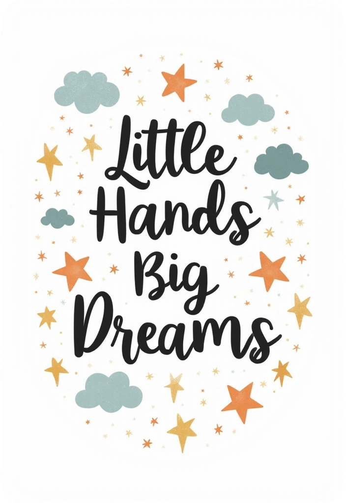 21 Adorable Kids Bathroom Sign Ideas That Will Make Them Smile (#11 Is So Cute!) - 7. Little Hands, Big Dreams