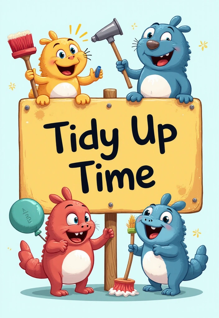 21 Adorable Kids Bathroom Sign Ideas That Will Make Them Smile (#11 Is So Cute!) - 8. Tidy Up Time