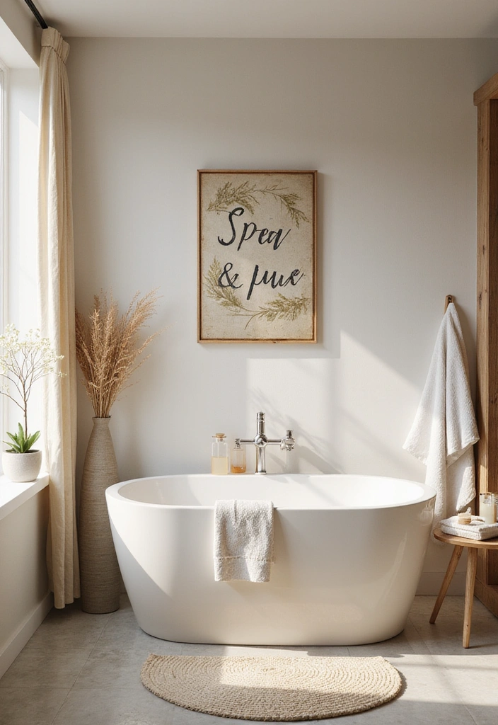 21 Charming DIY Bathroom Sign Ideas to Personalize Your Space (You'll Love #12!) - 12. Spa-Inspired Signs