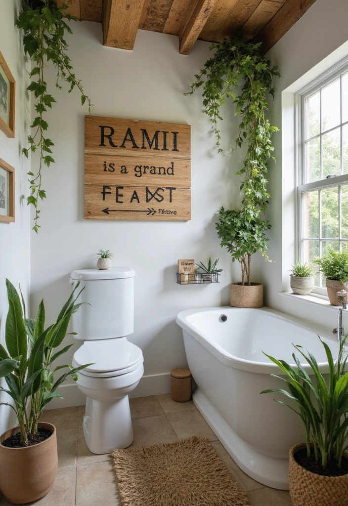 21 Charming DIY Bathroom Sign Ideas to Personalize Your Space (You'll Love #12!) - 15. Eco-Friendly Signs