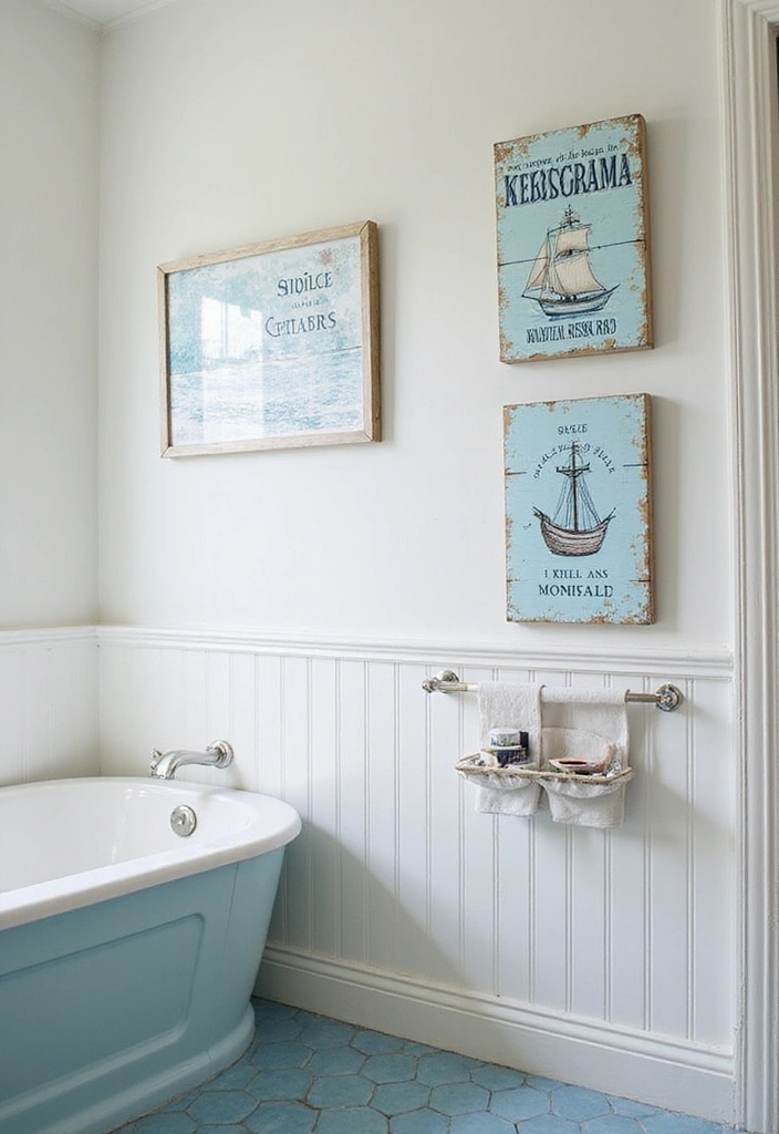 21 Charming DIY Bathroom Sign Ideas to Personalize Your Space (You'll Love #12!) - 4. Nautical Theme Signs