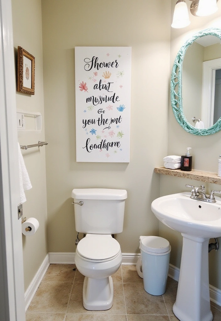 21 Clever Bathroom Sign Ideas That'll Make You Smile Every Time You Enter! - 14. Shower Thoughts Welcome