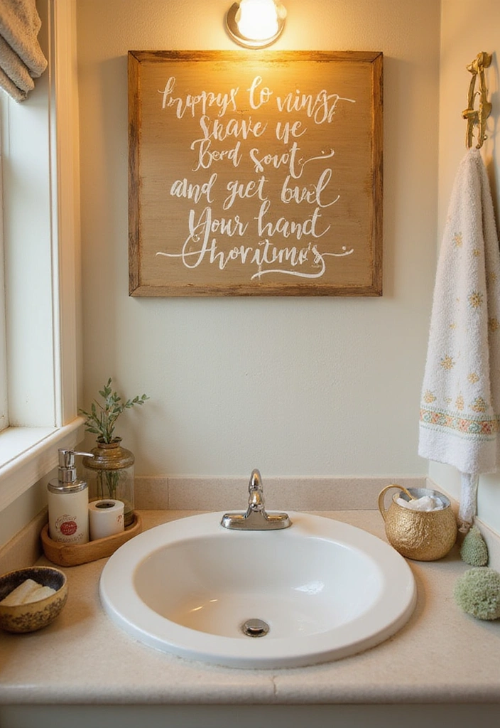 21 Clever Bathroom Sign Ideas That'll Make You Smile Every Time You Enter! - 15. Excuse the Mess, We’re Making Memories