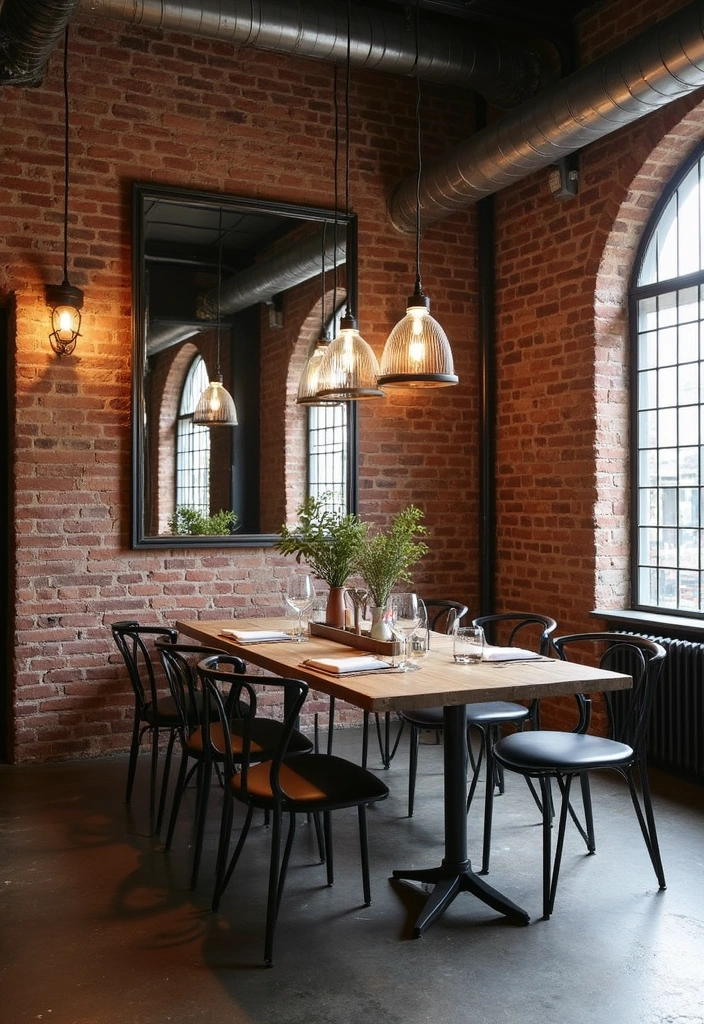 21 Decorative Mirror Ideas for Your Dining Room That Are Total Game Changers (Check Out #12!) - 13. Industrial-Style Mirrors