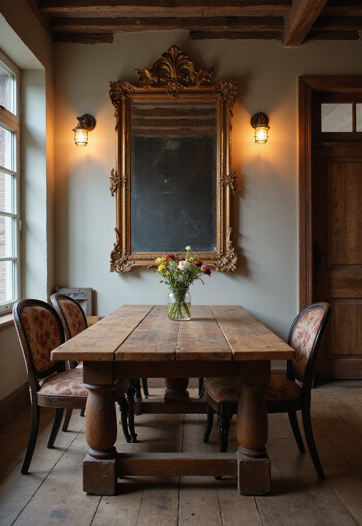 21 Decorative Mirror Ideas for Your Dining Room That Are Total Game Changers (Check Out #12!) - 4. Vintage Mirrors with Character