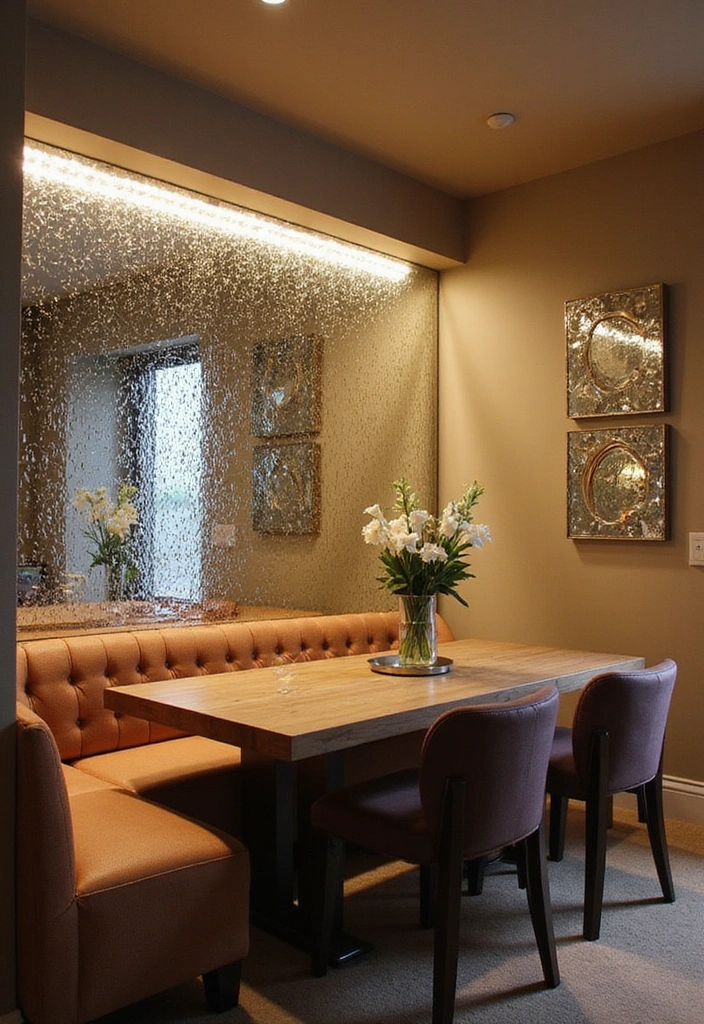 21 Decorative Mirror Ideas for Your Dining Room That Are Total Game Changers (Check Out #12!) - 7. Mirrored Backsplash