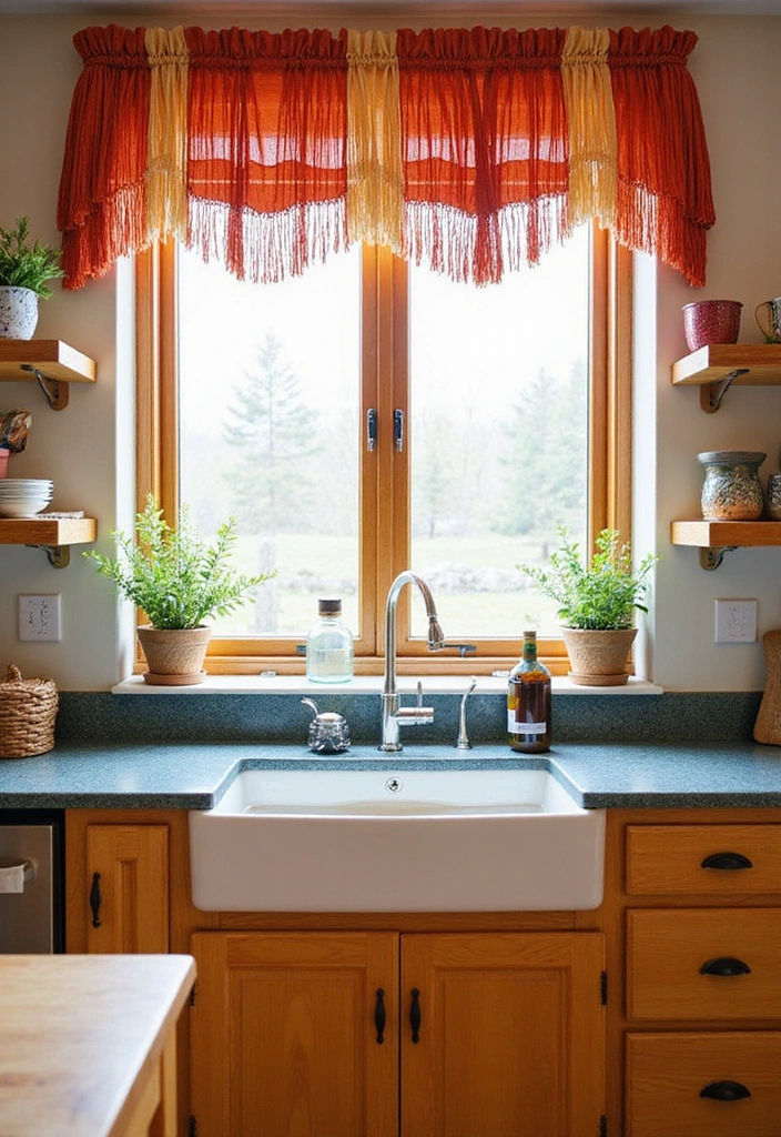 21 Kitchen Valance Ideas That Will Make You Fall in Love with Your Space Again! - 18. Soft Boho Fringe