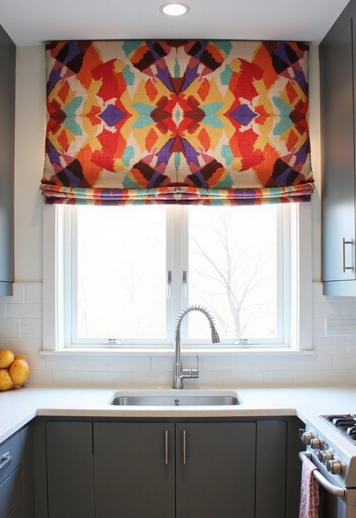 21 Kitchen Valance Ideas That Will Make You Fall in Love with Your Space Again! - 2. Bold Geometric Patterns