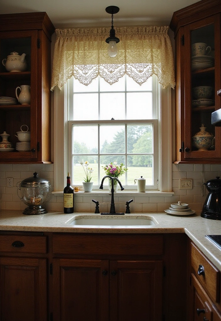 21 Kitchen Valance Ideas That Will Make You Fall in Love with Your Space Again! - 6. Vintage Lace Elegance