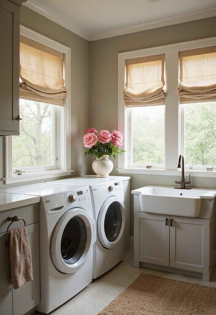 21 Luxury Laundry Room Ideas That'll Make You Feel Like a Million Bucks! - 12. Elegant Window Treatments