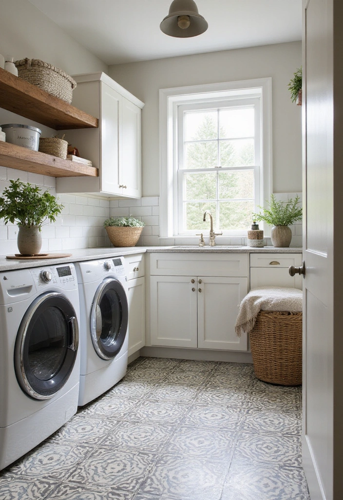 21 Luxury Laundry Room Ideas That'll Make You Feel Like a Million Bucks! - 15. Decorative Flooring